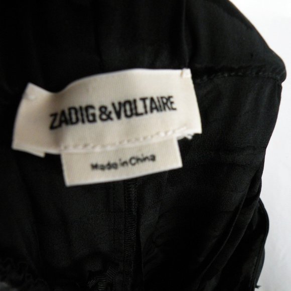 Zadig & Voltaire Black and Red Straight Leg Pants - Picture 8 of 8